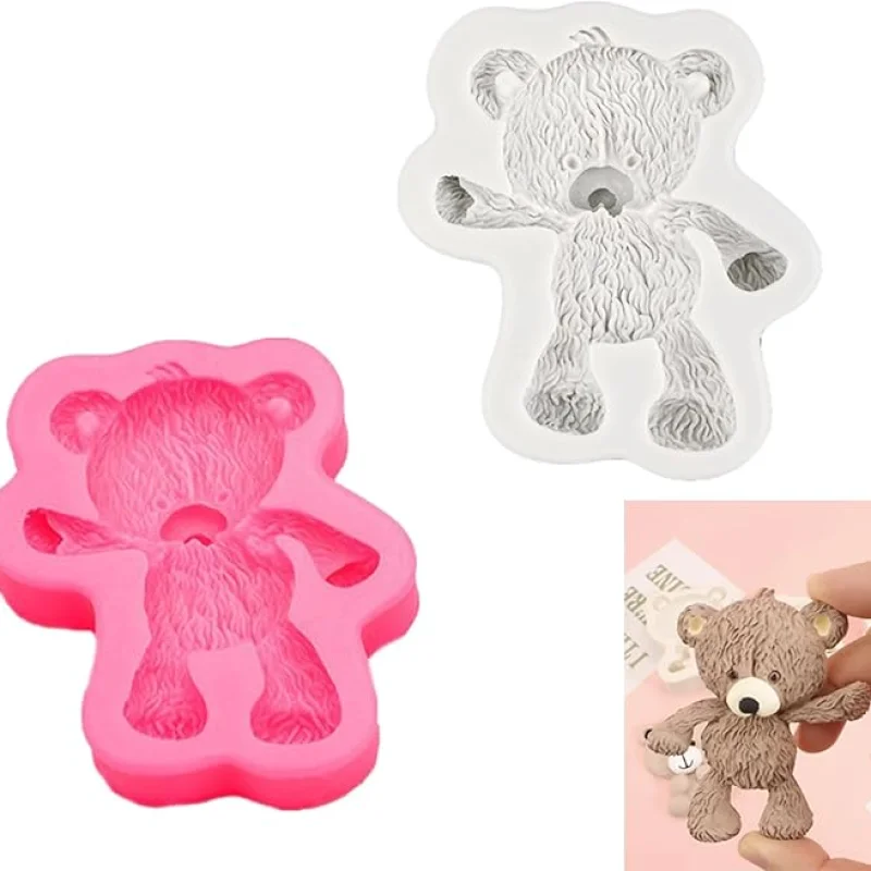 Cavity 3D Teddy Bear Silicone Fondant Mold - DIY Baby Shower & Birthday Cake Decorating Tool