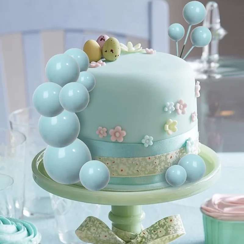20 PCS Balls Cake Topper DIY Cake Insert Toppers faux Ball Cake Picks Cupcake Topper for Birthday Party Baby Shower Wedding Cake Decoration（Blue）