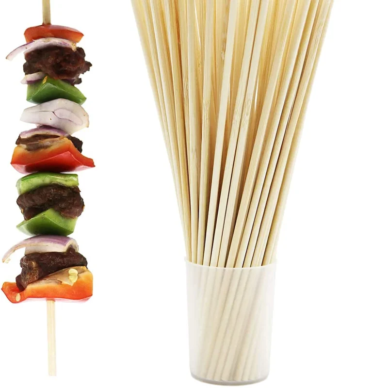 Wooden Barbecue Skewers (6" 8" 10" 12")  Sticks for Oven, Microwave and Pan, BBQ Skewer, Kabab\tikka Sticks