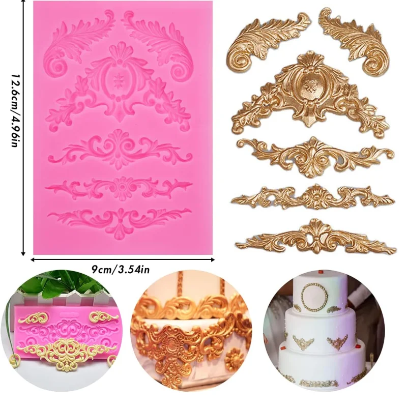 Vintage Embossed Border Silicone Fondant Cake Border Molds
